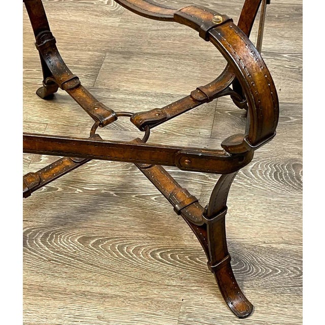 Modern 1980s Hermes Style Equestrian Sculptural Forged & Polychromed Iron Side Table For Sale - Image 3 of 13