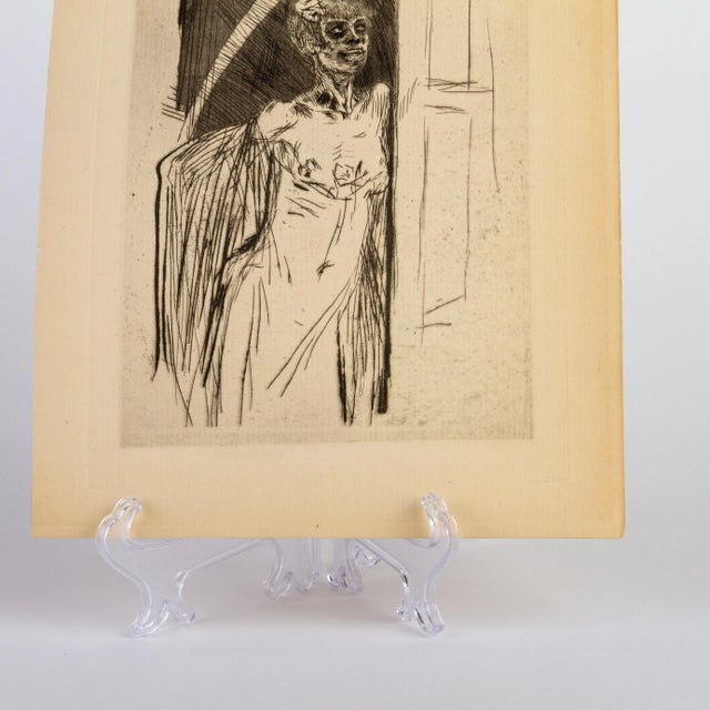 Felicien Rops, Figurative Scene, Original Etching, 19th Century For Sale - Image 4 of 6