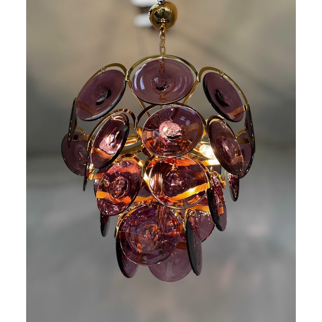 21st Century Italian Tiered Murano Disco Chandelier by Fabio LTD For Sale - Image 12 of 13