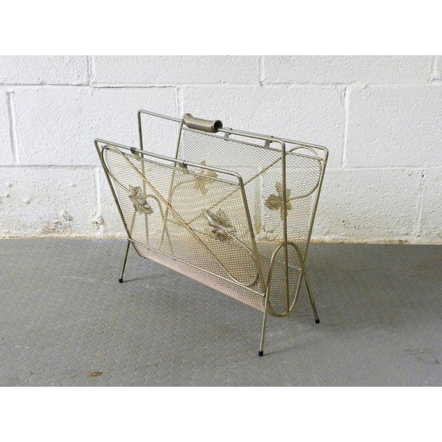 1960s 1960s Gold Wire Mid Century Magazine Rack For Sale - Image 5 of 6