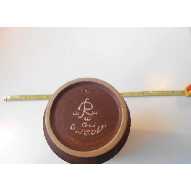 Mid-Century Modern Fluted Pottery Vase by Gunnar Nylund for Rörstrand, 1960s For Sale - Image 3 of 5