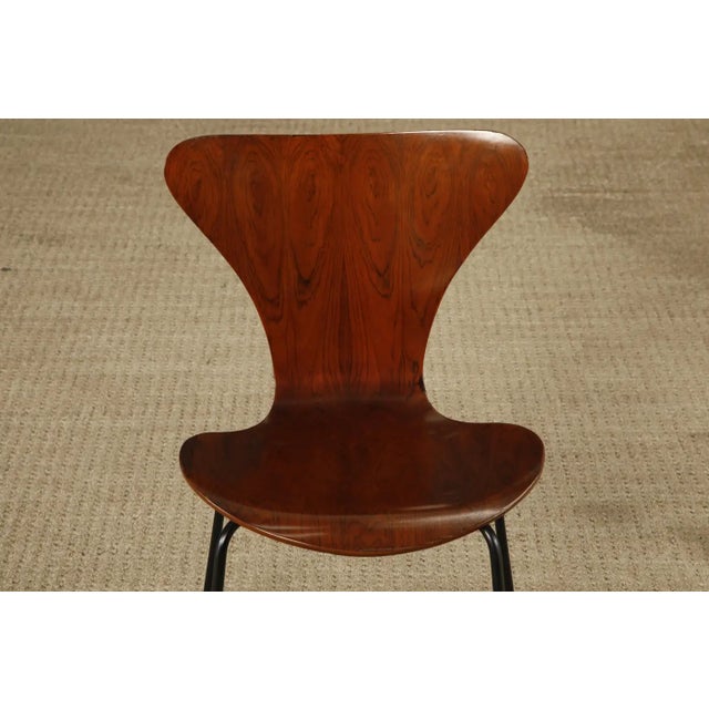 Black Arne Jacobsen 'Series-7' Jacaranda Rosewood Stacking Chairs, 1960s, Signed For Sale - Image 8 of 18