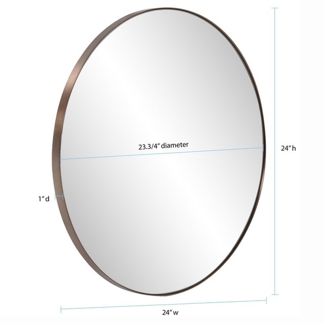 Van Buren Brushed Brass Round Mirror For Sale In Chicago - Image 6 of 7