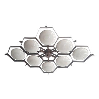 21st Century Beehive Bronze Glossy Gray Murano Flush Mount by Fabio LTD For Sale