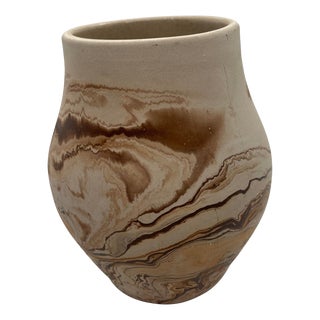 Mid 20th Century Nemadji Indian Hand Painted Swirl Pottery For Sale
