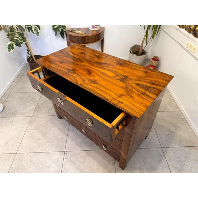 Antique Biedermeier Writing Desk in Walnut For Sale - Image 17 of 18