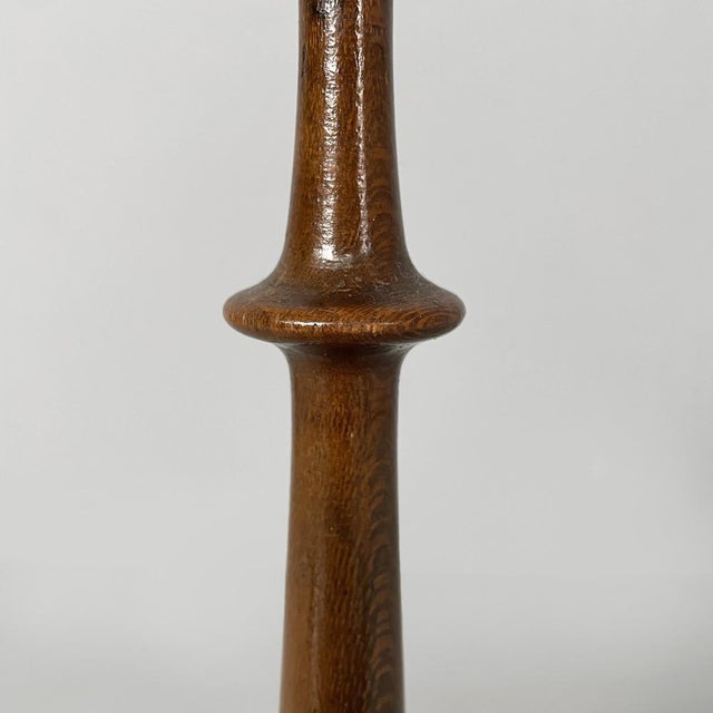 Italian Round Doorstop in Turned Wood, 1930s For Sale - Image 6 of 13