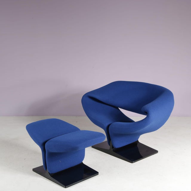 Set of Dutch Ribbon Chair with Ottoman by Pierre Paulin for Artifort, 1970 For Sale - Image 5 of 15