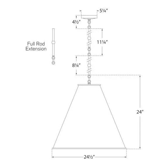 Visual Comfort Thomas O'Brien for Visual Comfort Signature Goodman Large Hanging Lamp in Bronze with Antique White Shade For Sale - Image 4 of 4