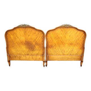 Louis XV Style Walnut & Satinwood Twin Headboards/Pair For Sale