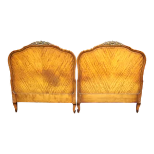 Louis XV Style Walnut & Satinwood Twin Headboards/Pair