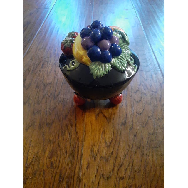 Ceramic 1990s Fitz & Floyd Lidded Pedestal Fruit Bowl For Sale - Image 7 of 7