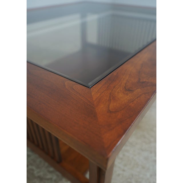 Stickley Stickley Mission Cherry Glass Top Coffee Table For Sale - Image 4 of 13