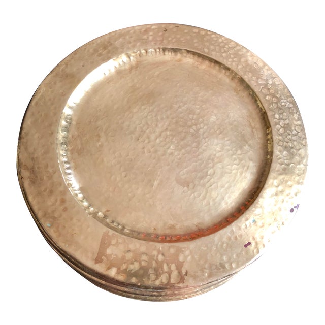 Vintage Solid Brass Hammered Chargers, Set 16 Chairish