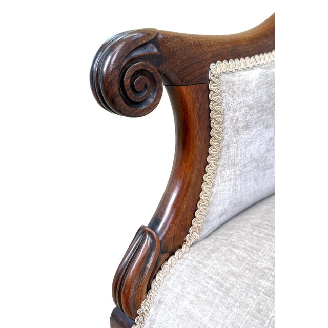19th Century English Regency Rosewood Tub Library Armchair For Sale - Image 7 of 15