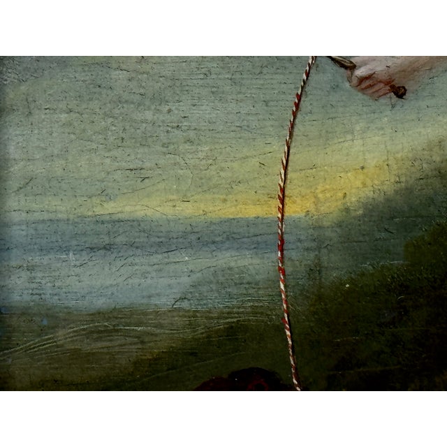 Historical Oil Painting Portrait of Louisa Cooke and “Mr. Quiz”: Home Before Trafalgar British Provincial School, in the Manner of George Romney For Sale - Image 15 of 18