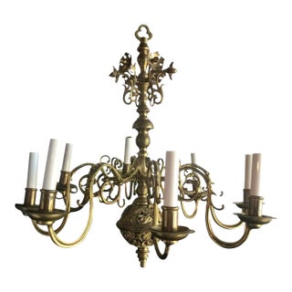 19th Century English Bronze Chandelier For Sale
