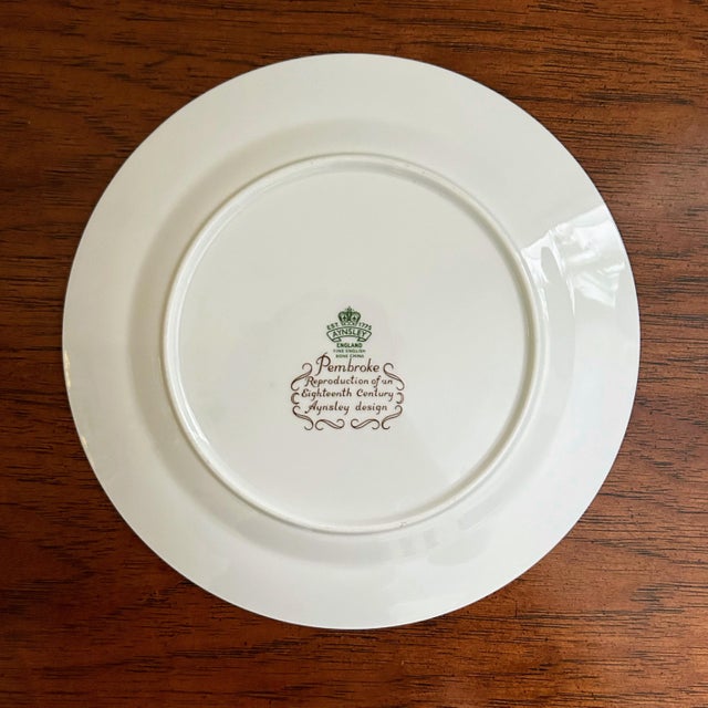 Chinoiserie Vintage John Aynsley & Sons ‘Pembroke’ Salad Plate - Asian-Inspired 18th Century Pattern on White Bone China For Sale - Image 3 of 4