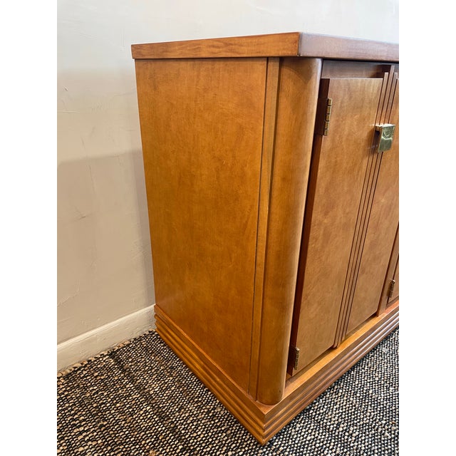 Vintage 1970s Hickory White Credenza Dresser Art Deco Style For Sale - Image 9 of 11