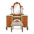 Antique Art Deco Vanity With Three-Panel Mirror and Matching Bench For Sale