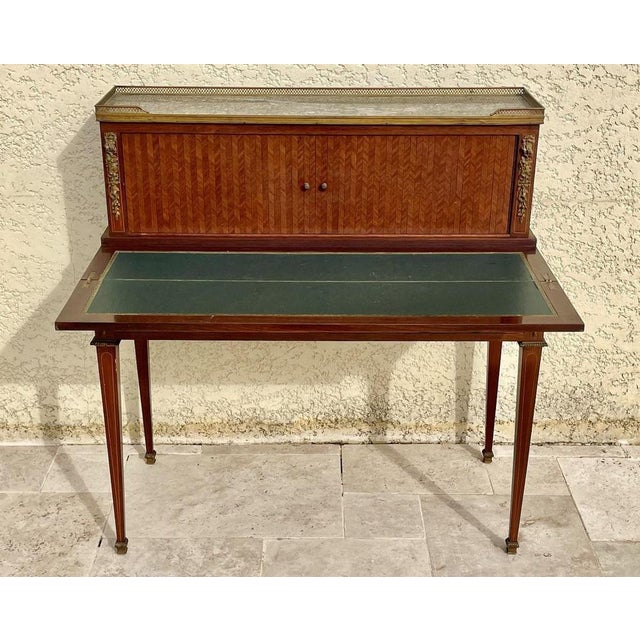 Louis XVI Style Marquetry Desk in Wood For Sale - Image 9 of 13