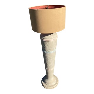 Tall Vintage 1980s Coastal Ceramic Pastel Floor Lamp For Sale