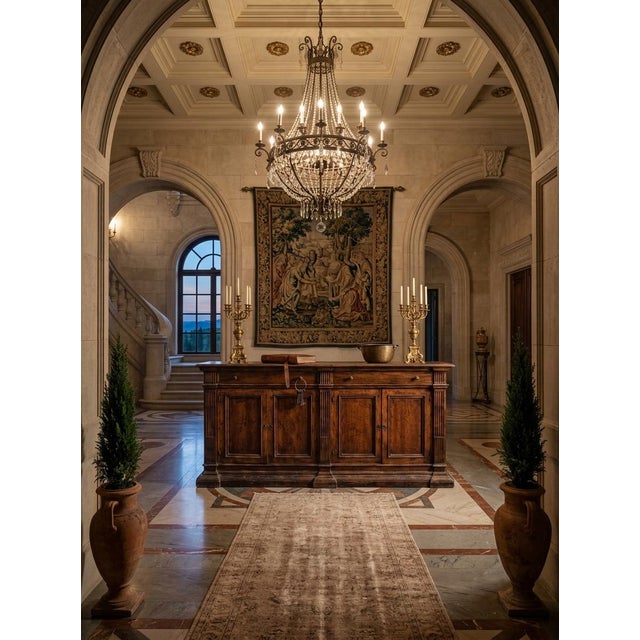 Late 17th Century Walnut Italian Six-Door Credenza For Sale - Image 4 of 5