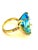 Blue Bochic “Capri” Vintage Oval Shape Blue Topaz Diamond Set In 18K Gold & Silver For Sale - Image 8 of 14