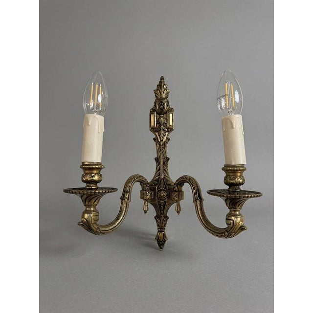 Antique French Bronze Wall Sconce, Set of 2 For Sale - Image 5 of 5