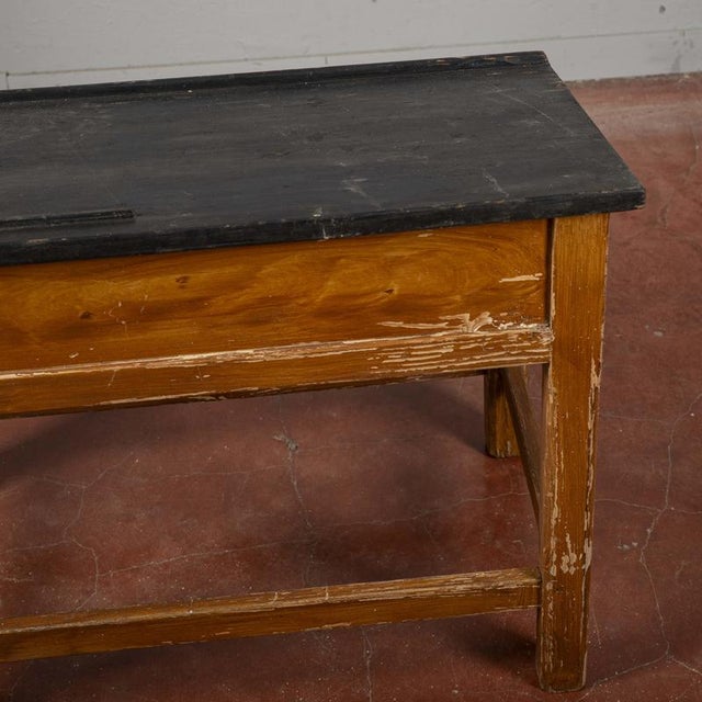 Solid Wood Slanted Student Desk with Pen Holder For Sale - Image 6 of 18