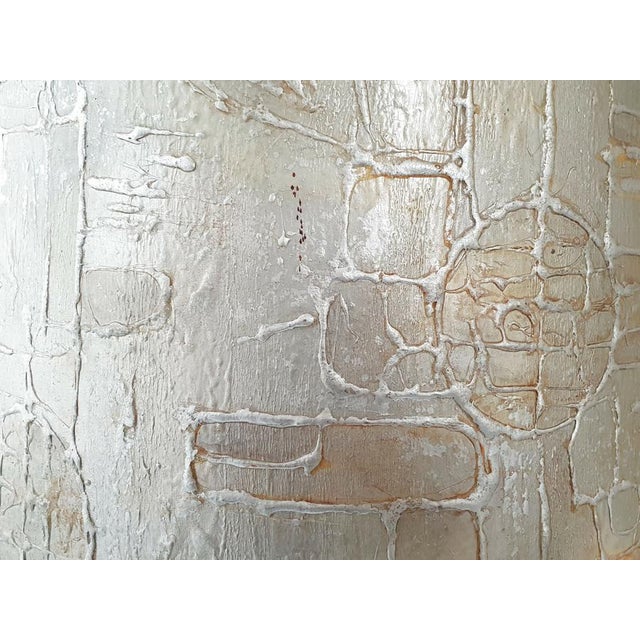 Metal Space Age Table Lamp in Steel with Relief and Moire Reflections, 1970s For Sale - Image 7 of 12