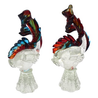 Murano Glass Fish Figurines, 1970s, Set of 2 For Sale