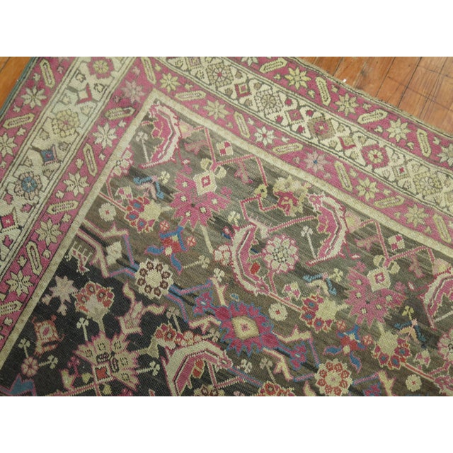 Brown Field Lavender Accent 20th Century Karabagh Rug - 6'2" x 10'10" For Sale - Image 4 of 6