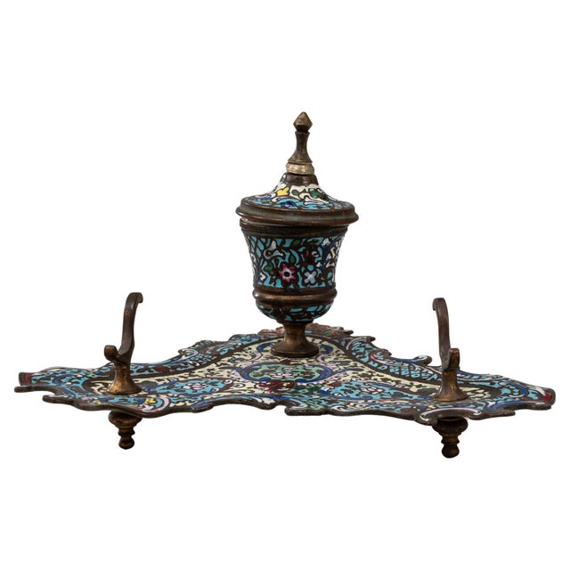 19th Century French Bronze Desk Inkwell For Sale - Image 15 of 18