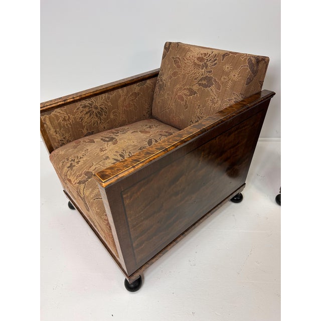 Brown Pair of 1920's Swedish Grace Lounge Chairs For Sale - Image 8 of 10
