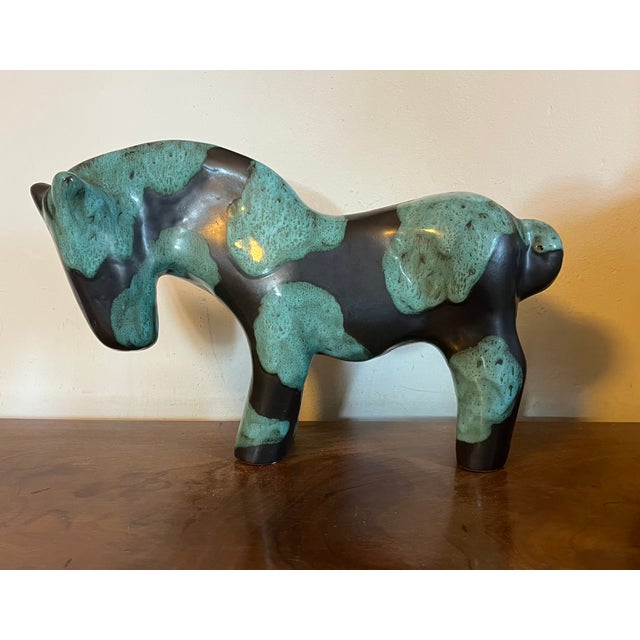 Large 1940's Mid-Century Modern Art Pottery Horse by Marianna Von Allesch (German 1886-1972) for Carola Ceramics For Sale In New York - Image 6 of 14