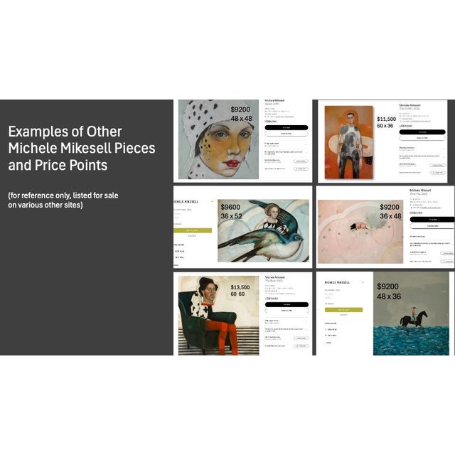 Cream "Every Dog Has His Day" Original Painting by Michele Mikesell, 46" X 40" Oil & Enamel on Canvas For Sale - Image 8 of 8