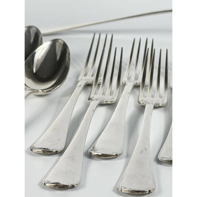Silver Vintage French Japonais Silver-Plated Flatware Service from Christofle, France, 1930s, Set of 37 For Sale - Image 8 of 14