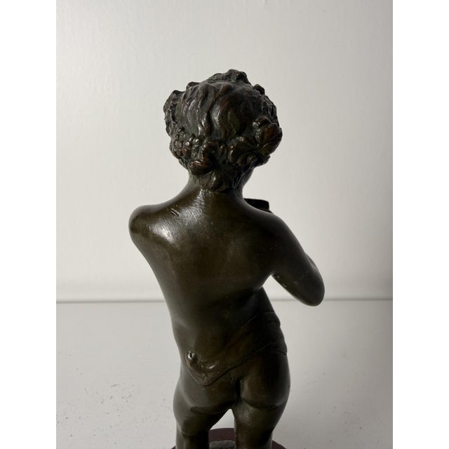 Clodion, Small Sculpture Depicting Cupid, 1700, Bronze on Marble Base For Sale - Image 11 of 16