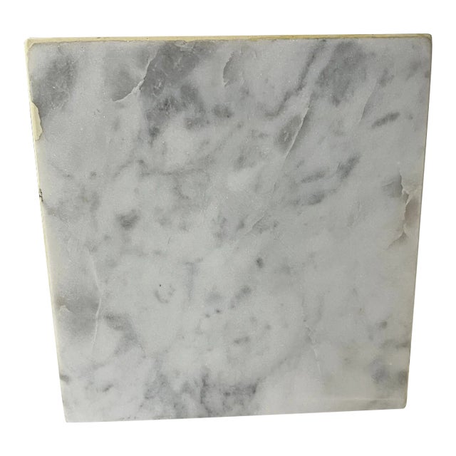 Vintage White Marble Cube Tissue Box Cover For Sale