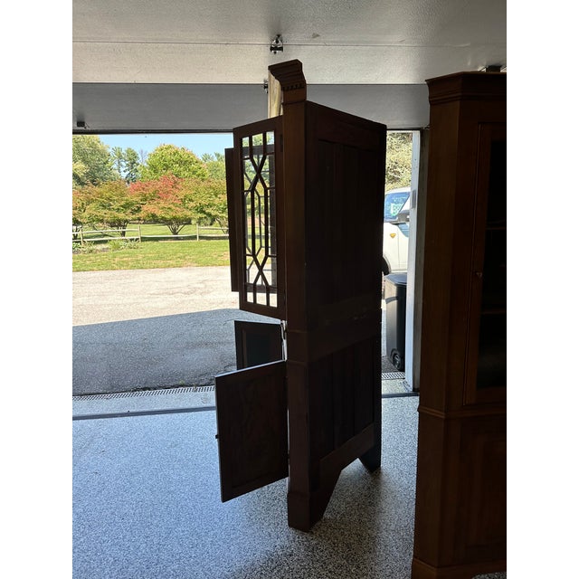 Traditional Vintage Tiger Maple Corner Cabinet Circa 1937 For Sale - Image 3 of 16