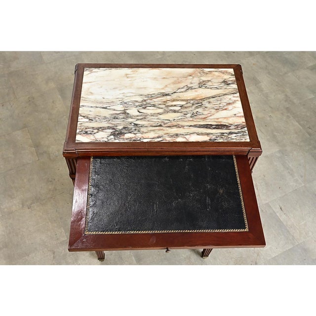 French, late 19th century small chest of drawers concealed behind tambour doors, like a chiffonier or butler's cabinet, to...