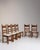 Amber 1970-1979 France Weathered Honey Oak Set Of Five Ladder-Back Chairs For Sale - Image 8 of 11