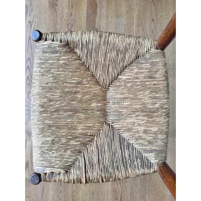 Mid-Century Italian Modern Rush Seat Ladder-Back Chair in the Manner of Gio Ponti For Sale - Image 9 of 9