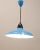 Metal Mid-Century Metallic Roof Lamp Lacquered in Intense Blue, 1950s For Sale - Image 7 of 9