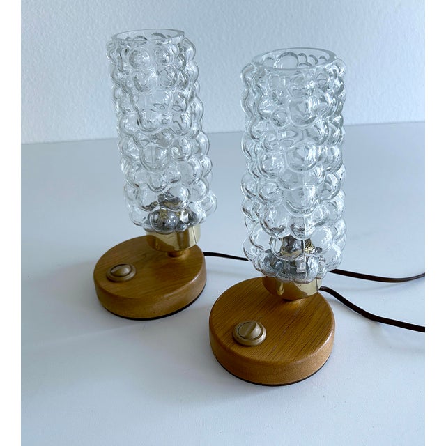 Vintage Bubble Glass Table Lamps, 1970s, Set of 2 For Sale - Image 11 of 14