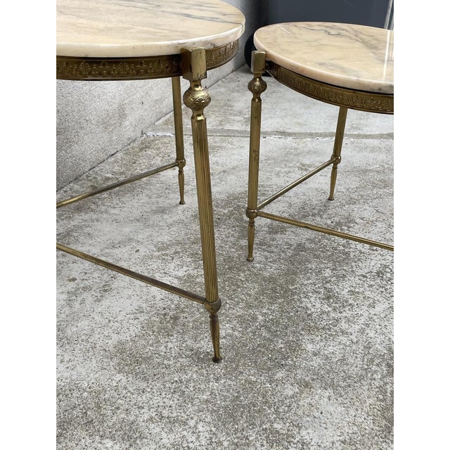 Metal Nesting Table in Bronze with Brass and Onyx, 1970s For Sale - Image 7 of 8