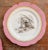 19th Century Pair of Decorative Wall Plates Animals and Pink Rim Attributed to Limoges France For Sale - Image 4 of 8