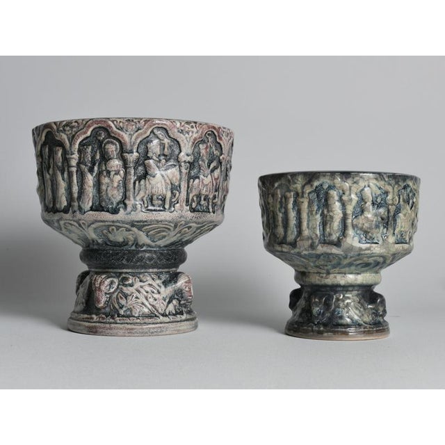 Blue Mid-Century Relief Ceramic Bowls from Michael Andersen & Son, 1960s, Set of 2 For Sale - Image 8 of 15