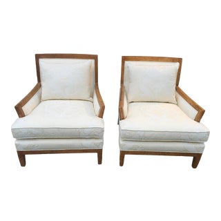 Century Furniture Chinoiserie Printed Club Chairs - a Pair For Sale